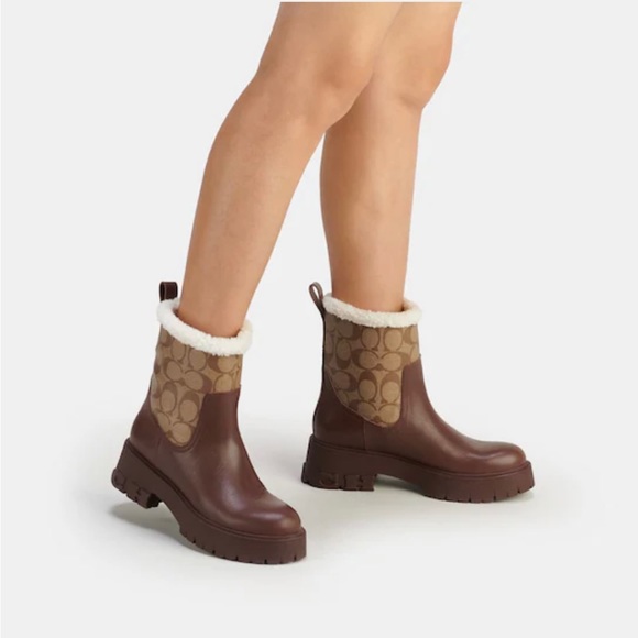 Coach Women's Raina Boot In Signature Jacquard - Colour: Walnut Brown - Size: 7 - Picture 4 of 4